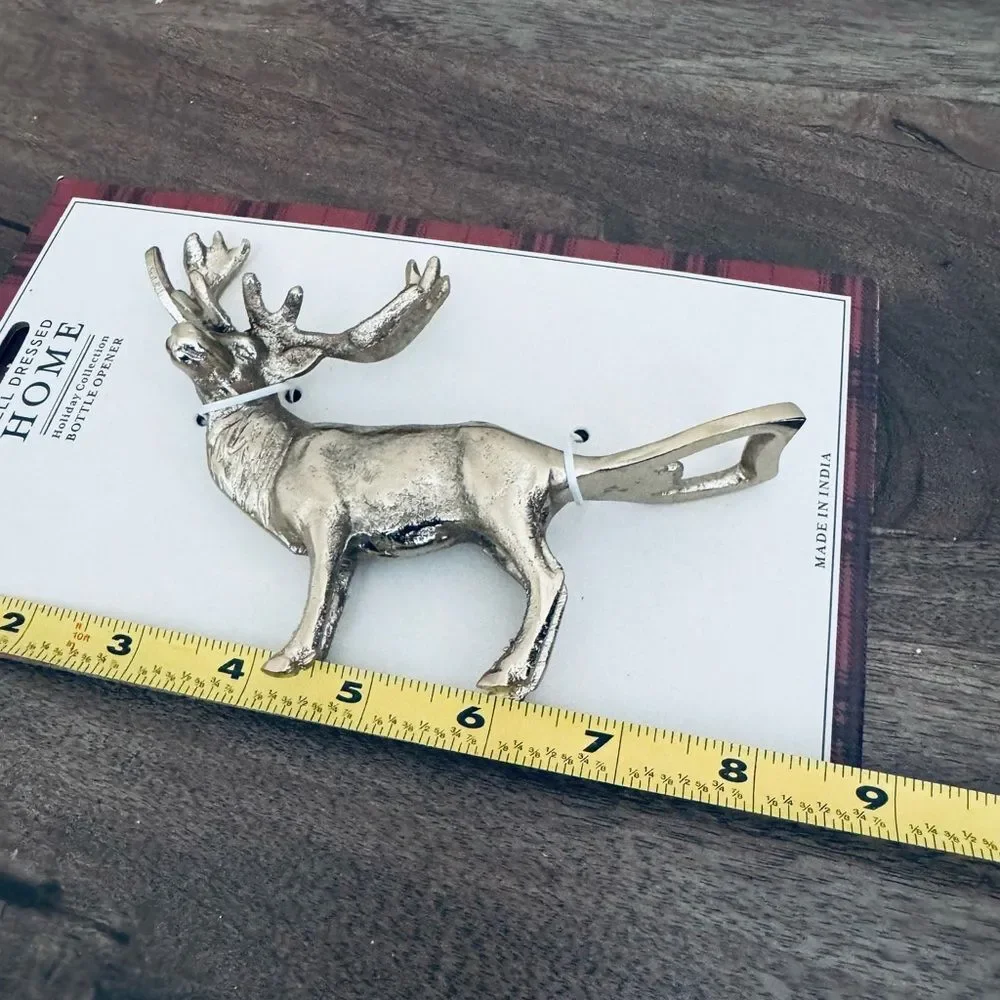 Silver Reindeer Moose Holiday Bottle Opener